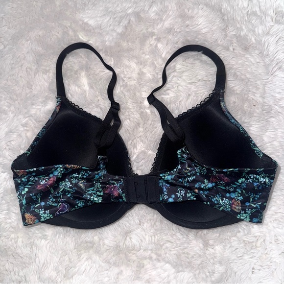 Victoria’s Secret Black Butterfly Floral Body by Victoria Lined Demi Bra 34D - Picture 3 of 7